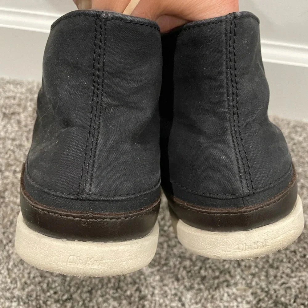 Olukai Nalukai Kapa men's black canvas chukka shoe, size 9.5